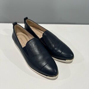 Grand Ambition Cole Haan Navy Leather Slip-On Loafers with Rubber
